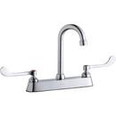 Elkay Polished Chrome Double Wristblade Handle Gooseneck Deckmount Commercial Faucet 