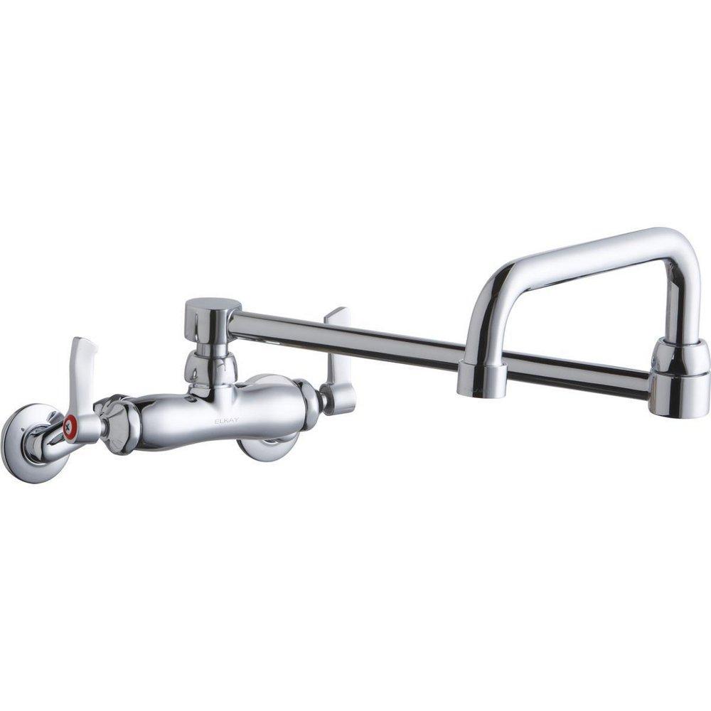 Elkay Chrome 2.2 gpm Double Lever Handle Wall Mount Double Swing 