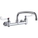 2-Hole Wall Mount Food Service Faucet with Double Wristblade Handle in Polished Chrome
