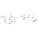 Elkay Chrome Two Handle Wristblade Wall Mount Food Service Faucet 