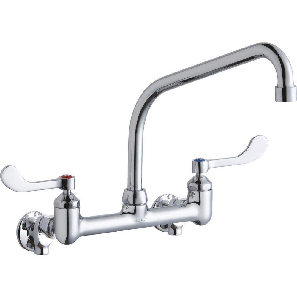 Elkay Polished Chrome Two Handle Wall Mount Food Service Faucet in Polished Chrome 