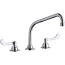 3-Hole Deckmount Food Service Centerset Faucet with Double Wristblade Handle and 10 in. Spout Reach in Polished Chrome