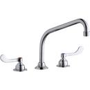 Elkay Polished Chrome 3-Hole Deckmount Food Service Centerset Faucet with Double Wristblade Handle and 10 in. Spout Reach 