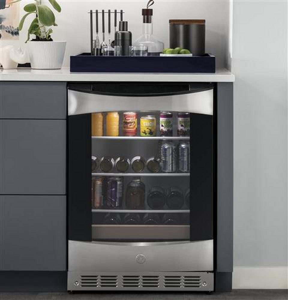 GE&reg; Stainless Steel 23-3/4 in. 5.3 cu. ft. Beverage Cooler 