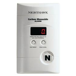 120V Plug-In Carbon Monoxide Alarm with  Digital Display and Battery Backup in White