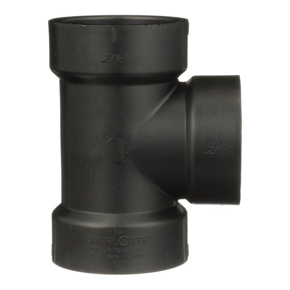 Black ABS DWV Flush Cleanout Tee 