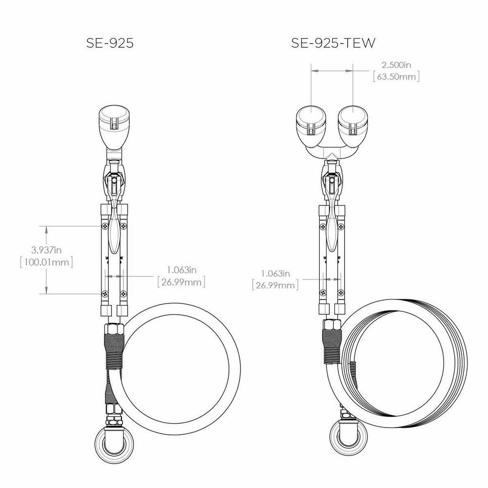 Speakman Polished Chrome EYE Wash WM With 12 FT HOSE 1.5 GPM 