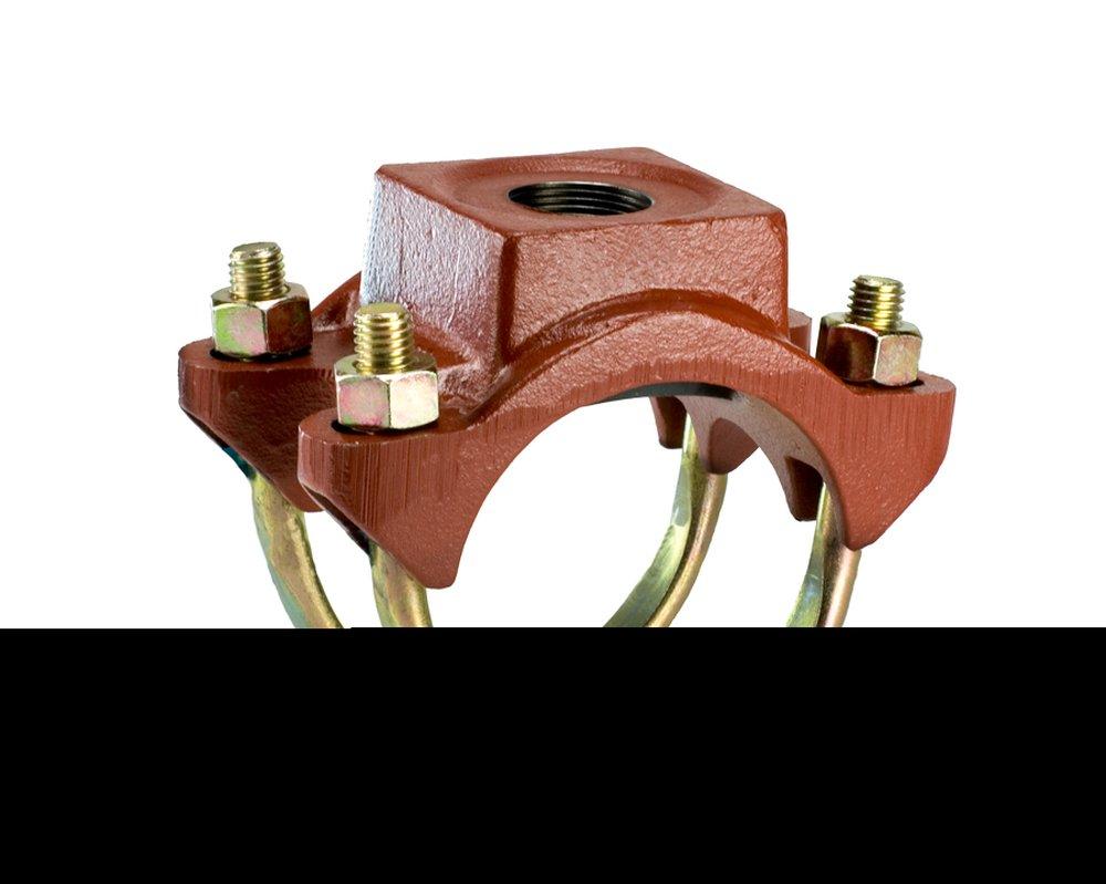 JCM Industries 10 in. IP Ductile Iron Electro-Galvanized Double Strap Saddle 