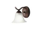 100W 1-Light Medium Base Incandescent Wall Sconce in Tannery Bronze