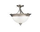 Kichler Lighting Brushed Nickel 14 x 15-1/4 in. 60W 3-Light Medium Semi-Flush Mount Ceiling Fixture 