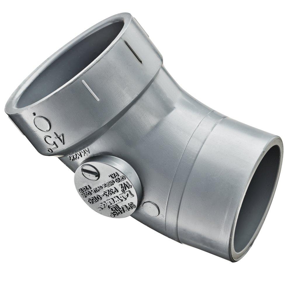 Spears&reg; Manufacturing Company Grey Hub x Spigot Straight and Street Schedule 40 CPVC 45 Degree Elbow with 1/8 Degree Bend 