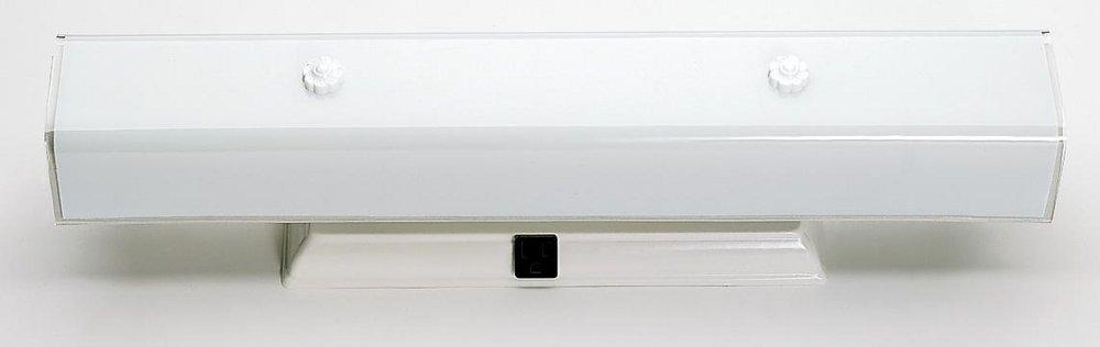 NUVO White 24 in. 4-Light Vanity Fixture with Outlet 