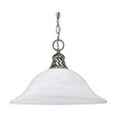 NUVO Brushed Nickel 1 Light 100W 16 in. Alabaster Glass Pendant 