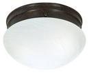 NUVO Old Bronze 2 Light 60W 9-1/2 in. Flush Mount Alabaster Mushroom Ceiling Fixture 