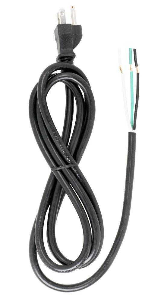SATCO Black 6 FT. Black CORD Set 18/3 SJT 