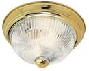 11-1/4 in. 2-Light 60W Ceiling Light in Polished Brass