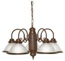 NUVO Old Bronze 60W 5-Light Medium E-26 Incandescent Chandelier with Frosted Ribbed Glass 