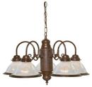 NUVO Old Bronze 60W 5-Light Medium E-26 Incandescent Chandelier with Frosted Ribbed Glass 
