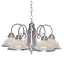 NUVO Brushed Nickel 60W 5-Light Medium E-26 Incandescent Chandelier with Frosted Ribbed Glass 