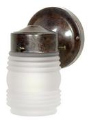 1 Light 60W Outdoor Frosted Mason Jar Wall Light Old Bronze