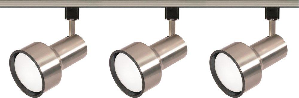 NUVO Brushed Nickel 4-1/2 x 6-3/4 in. 3-Light 75W Track Lighting Kit 