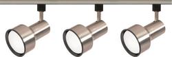 3-Light R30 Step Cylinder Track Kit - 4ft Track - Brushed Nickel Finish