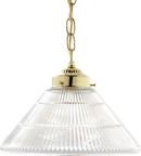 100W 1-Light Pendant Light Fixture in Polished Brass
