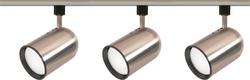 3-Light R30 Bullet Cylinder Track Kit - 4ft Track - Brushed Nickel Finish