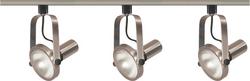 3-Light PAR30 Gimbal Ring Track Kit - 4ft Track - Brushed Nickel Finish