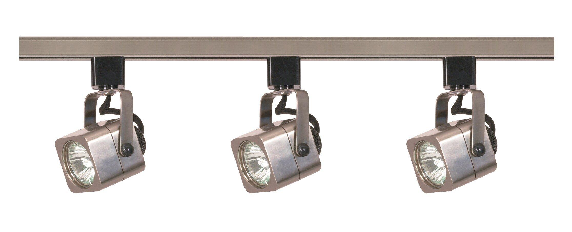 NUVO Brushed Nickel 50W 3-Light GU10 Halogen Track Lighting 