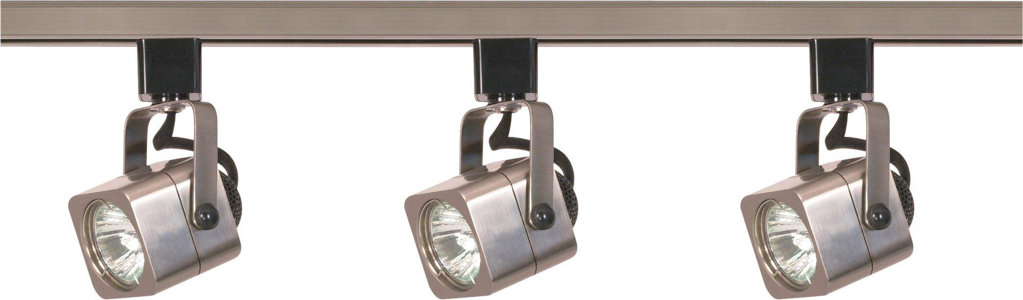 NUVO Brushed Nickel 50W 3-Light GU10 Halogen Track Lighting 
