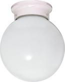 8 in. 1-Light Flushmount Globe Ceiling Light in White