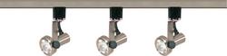 3-Light MR16 Gimbal Ring Track Kit - 4ft Track - Brushed Nickel Finish