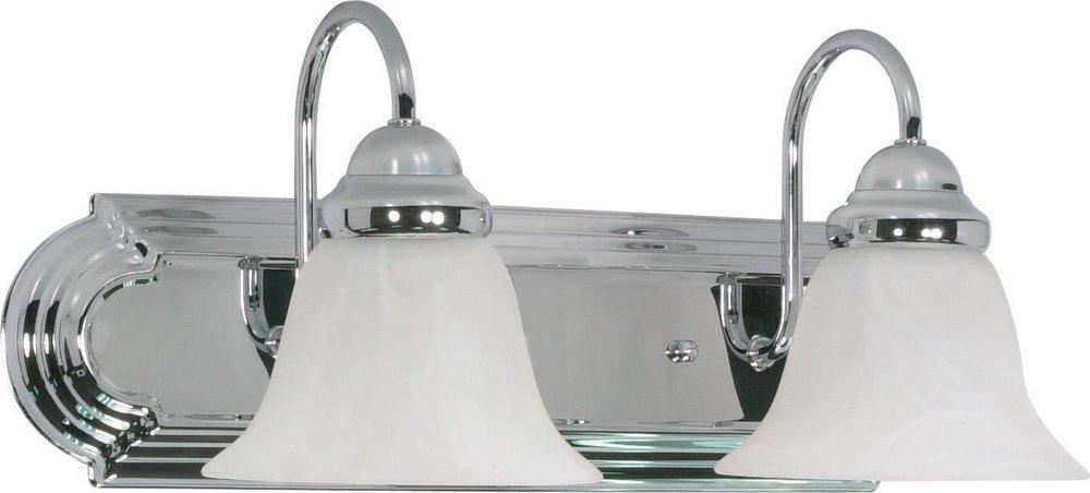 NUVO Polished Chrome 100W 2-Light A19 Medium Base Vanity 