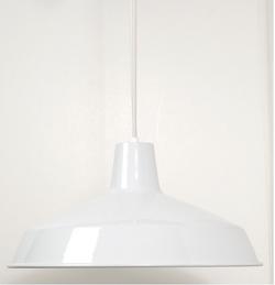 100W 1-Light Pendant Light Fixture in White