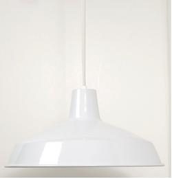 100W 1-Light Pendant Light Fixture in White