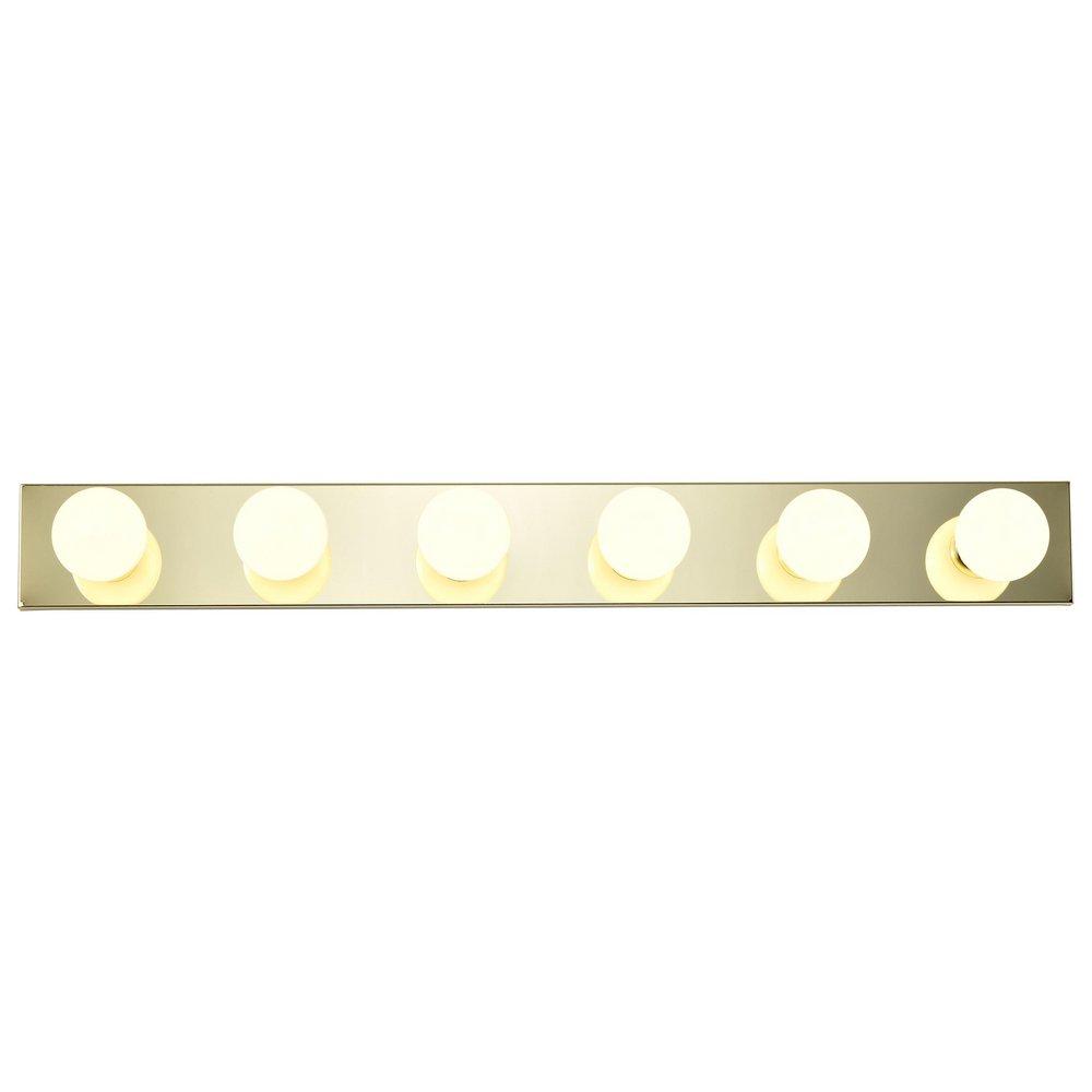 NUVO Polished Brass 100W 6-Light Bathroom Vanity Light 