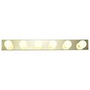 NUVO Polished Brass 100W 6-Light Bathroom Vanity Light 