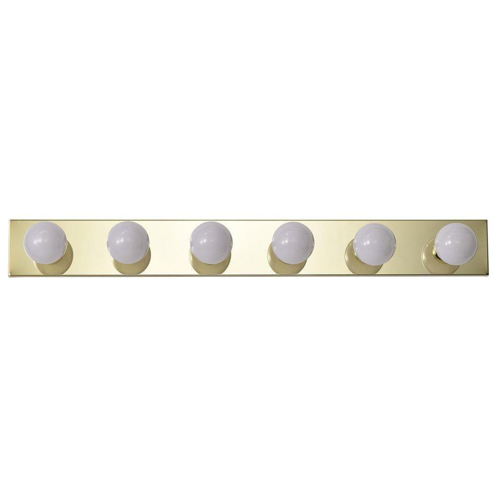NUVO Polished Brass 100W 6-Light Bathroom Vanity Light 