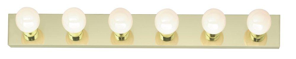 NUVO Polished Brass 100W 6-Light Bathroom Vanity Light 