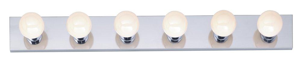 NUVO Polished Chrome 6 Light 100W 36 in. Vanity Strip Light 