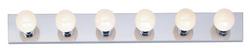 6 Light 100W 36 in. Vanity Strip Light Polished Chrome