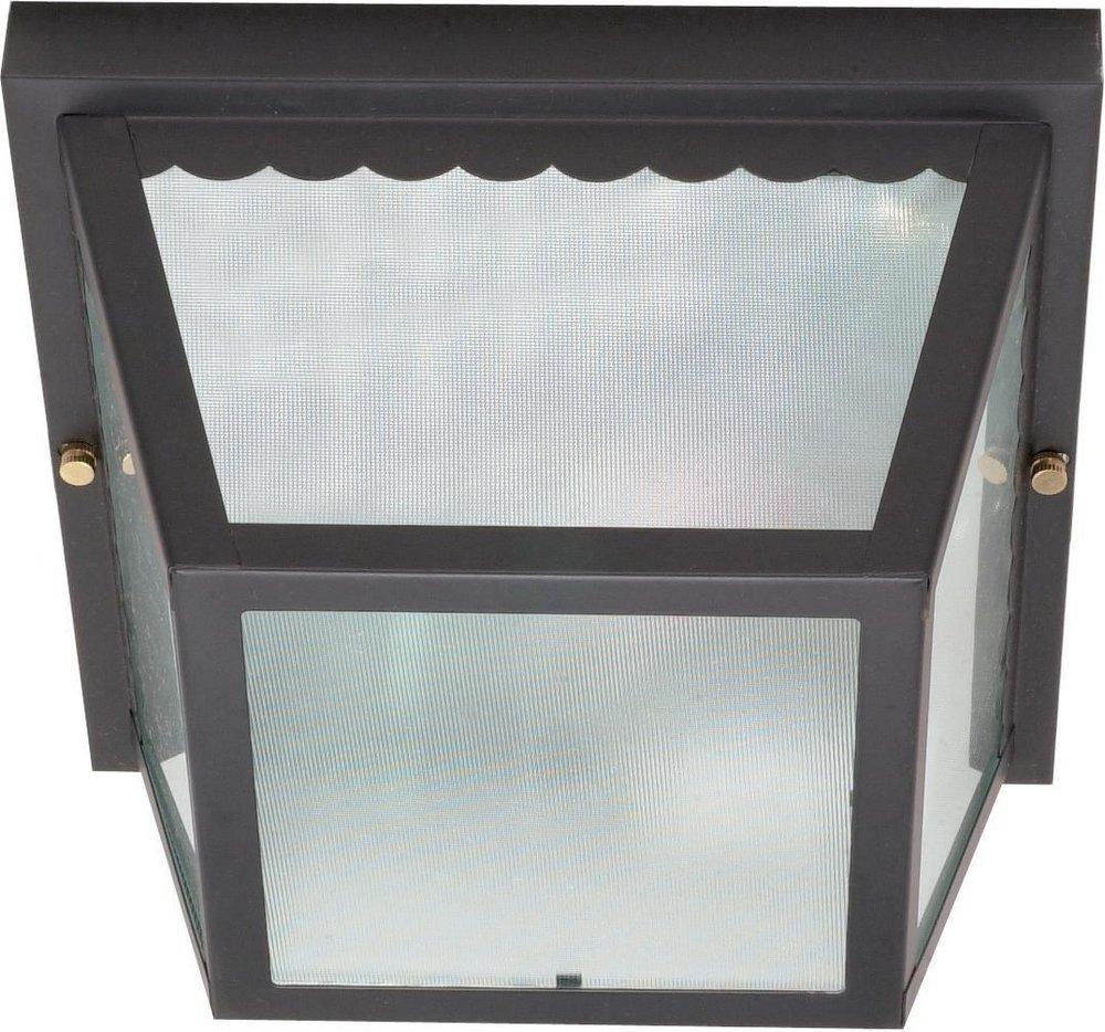 NUVO Black 2 Light 60W 9-1/4 in. Flush Mount Ceiling Fixture 