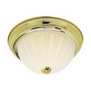 NUVO Polished Brass 60W 2-Light Frosted Melon Flush Mount Ceiling Light 