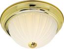 NUVO Polished Brass 60W Medium Base 2-Light Flush Mount Frost Melon 