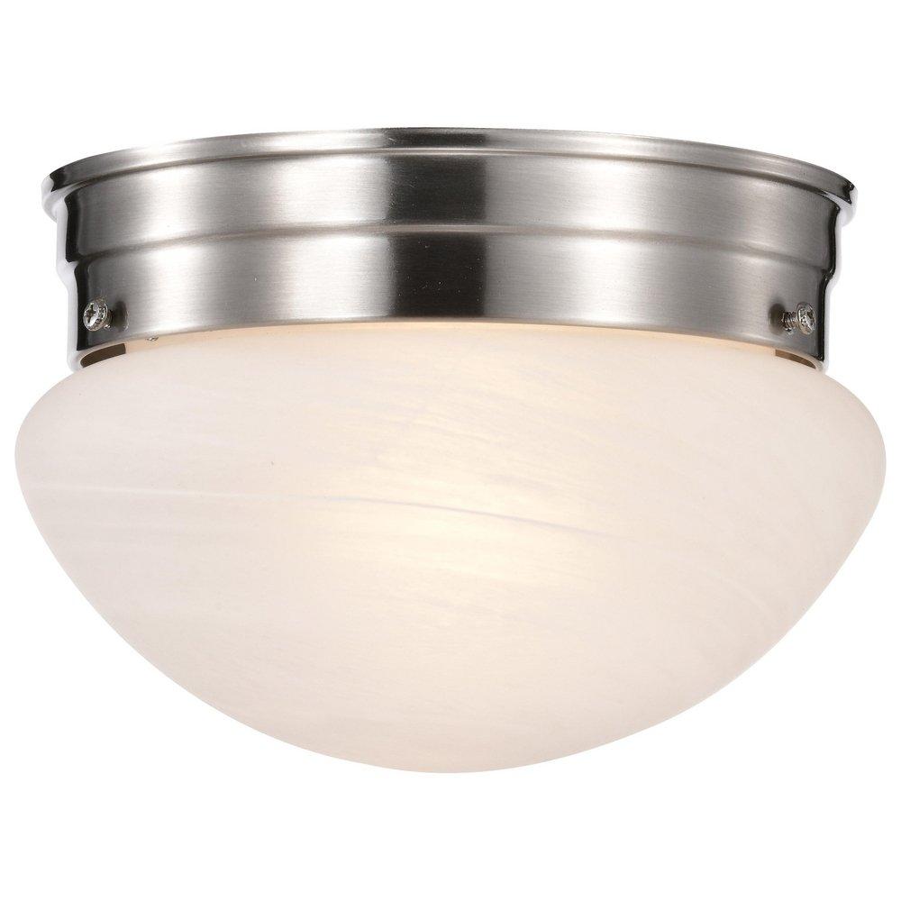 NUVO Brushed Nickel 60W 1-Light Medium Base Flush Mount Ceiling Light 
