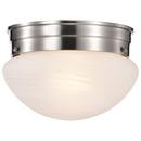 NUVO Brushed Nickel 60W 1-Light Medium Base Flush Mount Ceiling Light 
