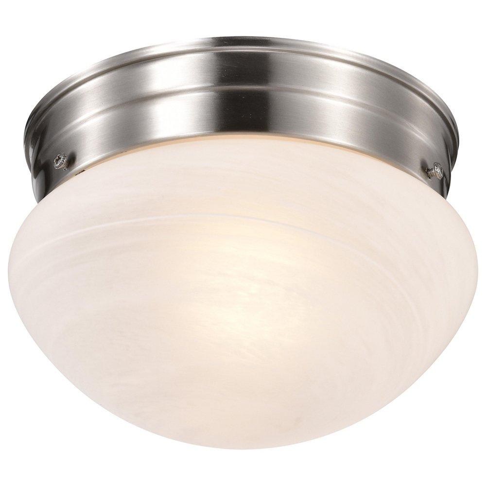 NUVO Brushed Nickel 60W 1-Light Medium Base Flush Mount Ceiling Light 