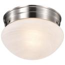 NUVO Brushed Nickel 60W 1-Light Medium Base Flush Mount Ceiling Light 