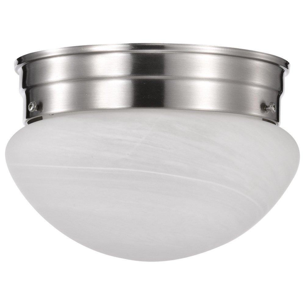 NUVO Brushed Nickel 60W 1-Light Medium Base Flush Mount Ceiling Light 